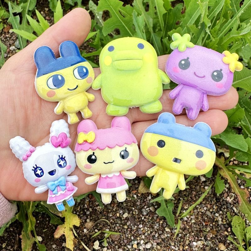 Phone Accessories Chain - 45mm Cartoon Tamagotchi dubbelzijdig bedrukte holle